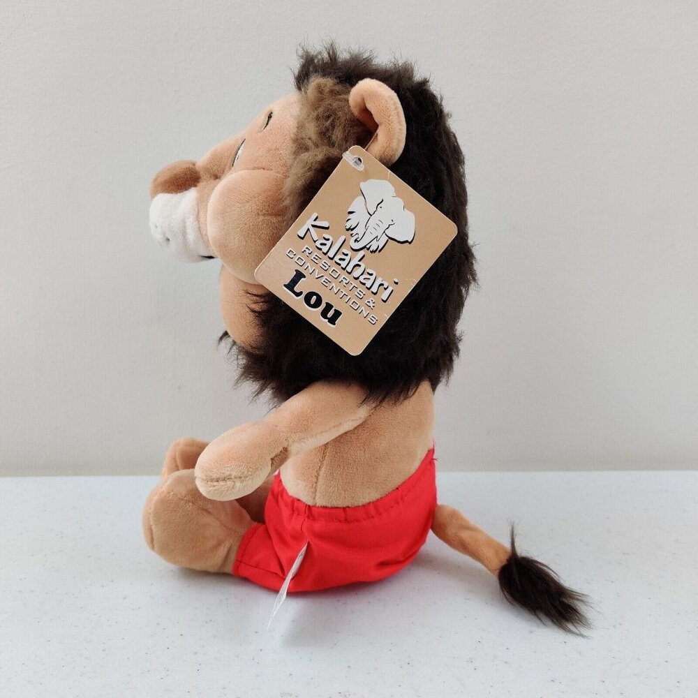 Kalahari Plush 12" Lou The Lion Stuffed Animal Vacation Souvenir in Swim Trunks - Picture 3 of 10
